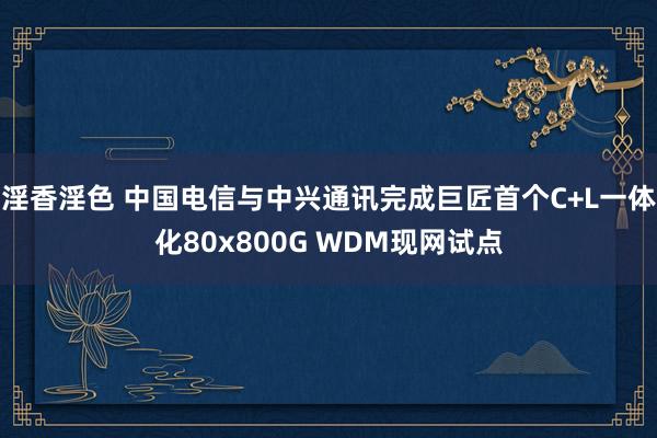 淫香淫色 中国电信与中兴通讯完成巨匠首个C+L一体化80x800G WDM现网试点